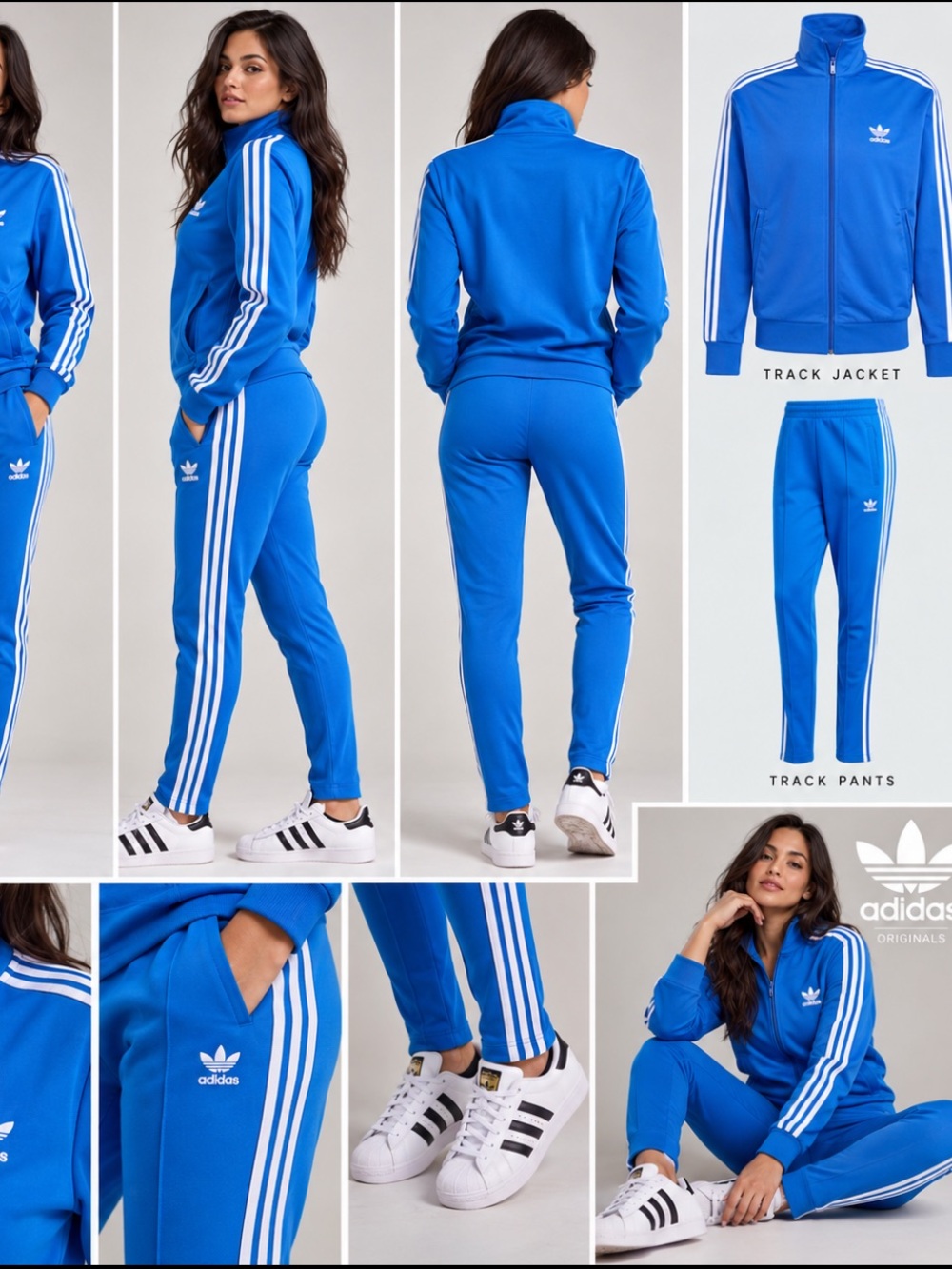 M/L Adidas Originals bluebird Women's Track Jacket & Pants Set